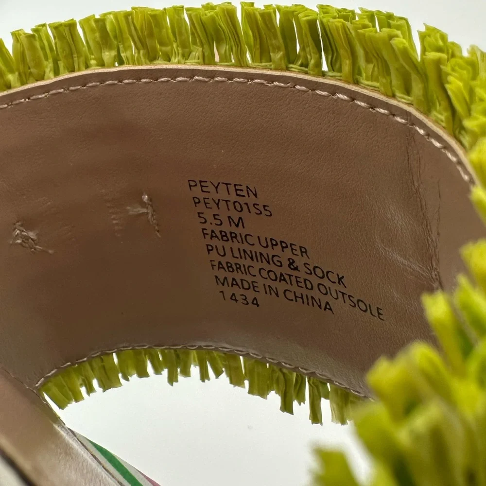 Betsey Johnson PEYTEN Beaded Butterfly Sandals 5.5M Striped Heels new in box